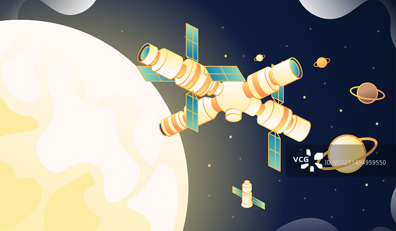 空间站矢量插画图片素材
