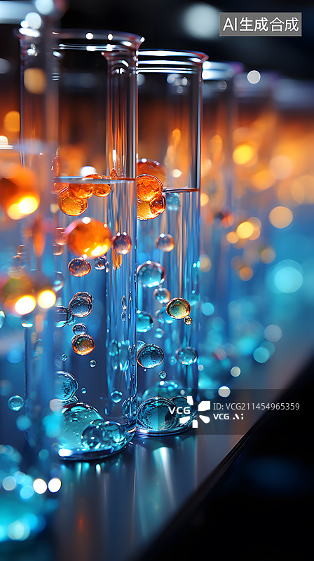 【AI数字艺术】科技实验试管图片素材
