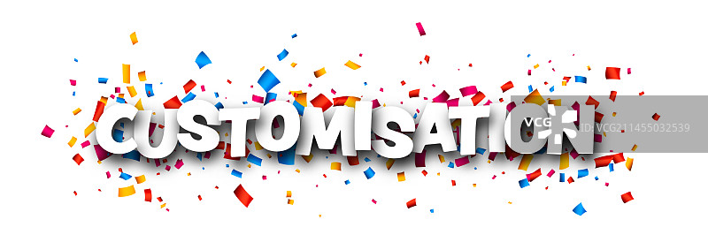 定制标志在彩色纸屑上图片素材