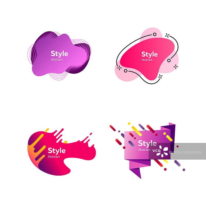 明亮几何徽章套装图片素材