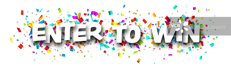 剪彩彩带上的赢取标志图片素材