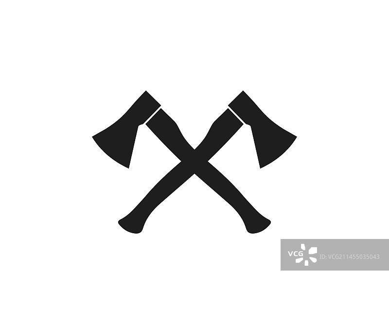斧子Logo图标设计模板或交叉斧子图标图片素材