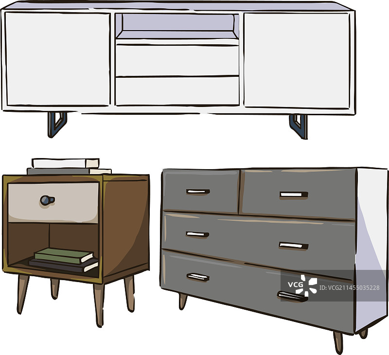 一组梳妆台橱柜素材图片素材