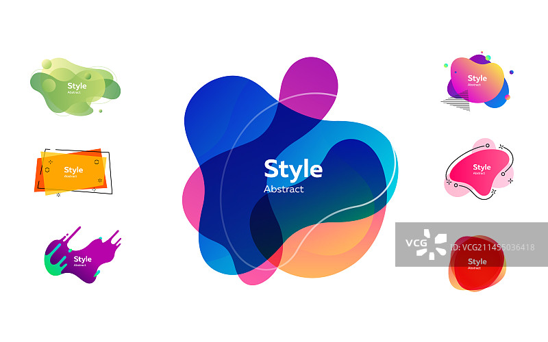 扁平风格明亮几何图形图片素材