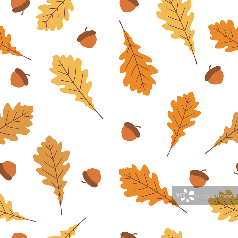 橙色秋叶的无缝图案图片素材