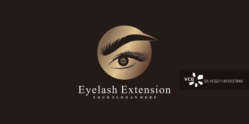 美容睫毛延长标志设计模板图片素材