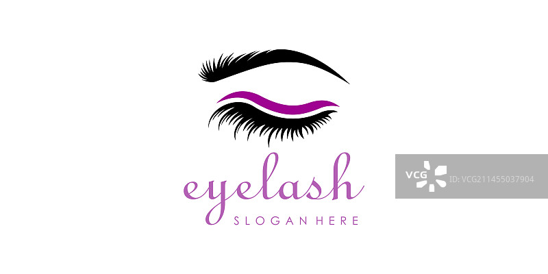 美容睫毛延长标志设计模板图片素材