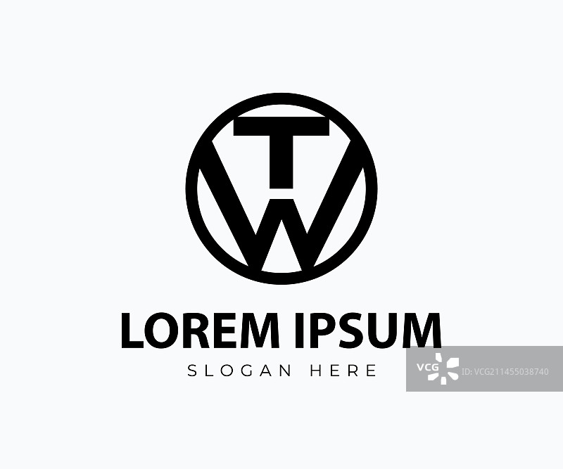 TW标志设计或TW字母标志设计模板图片素材