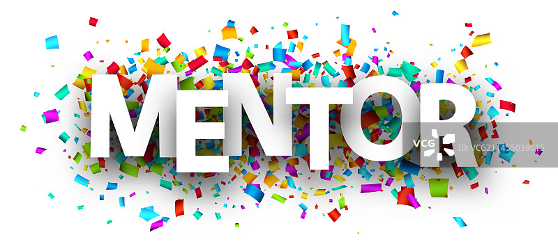 剪彩背景上的导师标志图片素材