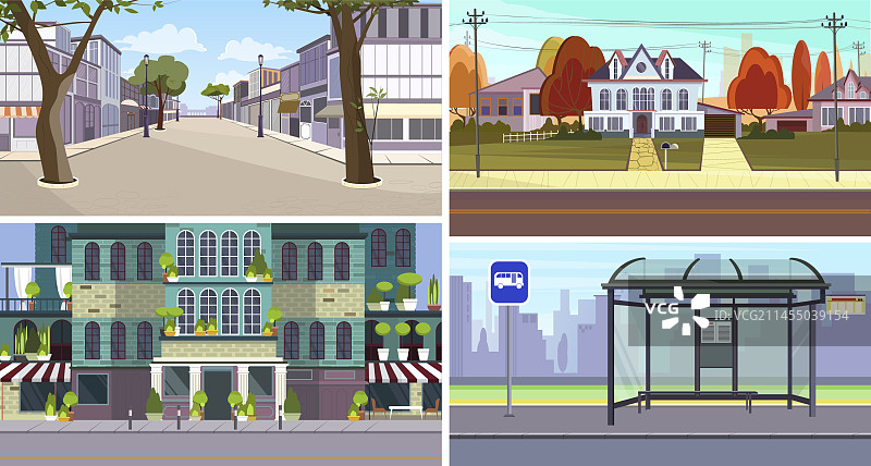 城市基础设施扁平化合集图片素材