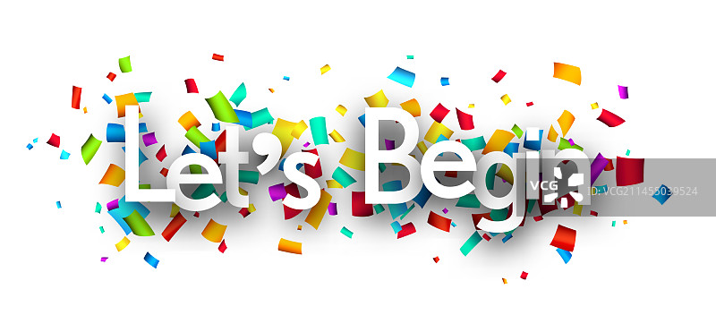 从彩色剪纸丝带开始的标志图片素材