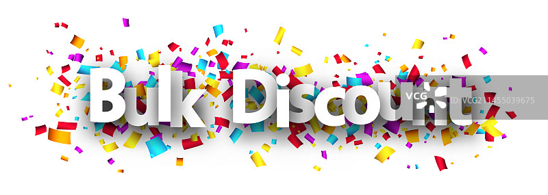 彩色剪纸丝带上的折扣标志图片素材