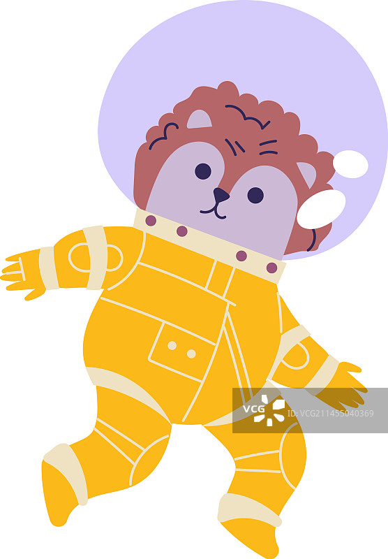 穿着太空服的可爱宇航员小狗图片素材