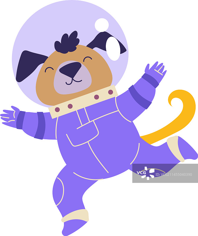 太空服宇航员可爱小狗图片素材