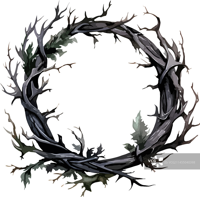 哥特风花环剪贴画图片素材