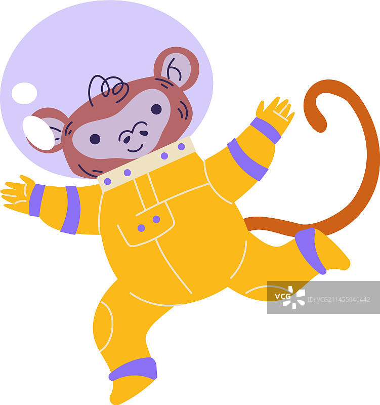 可爱的宇航员猴子角色图片素材