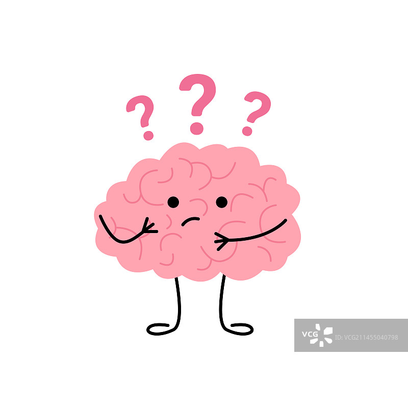 大脑思考疑问可爱的孩子图片素材