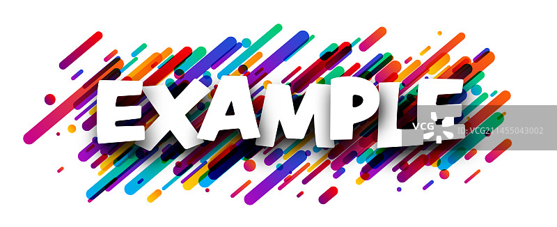 彩色线条笔画上的示例标志图片素材