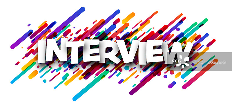 彩色笔触采访标志图片素材