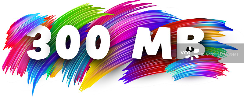 带有彩色光谱的300MB纸质单词标志图片素材