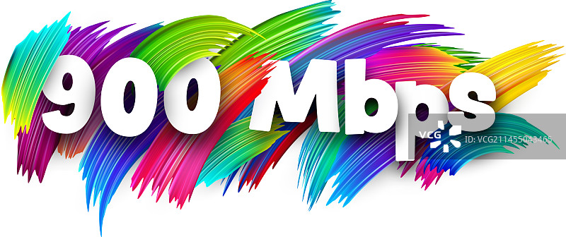 具有彩色光谱的900 mbps纸字标志图片素材
