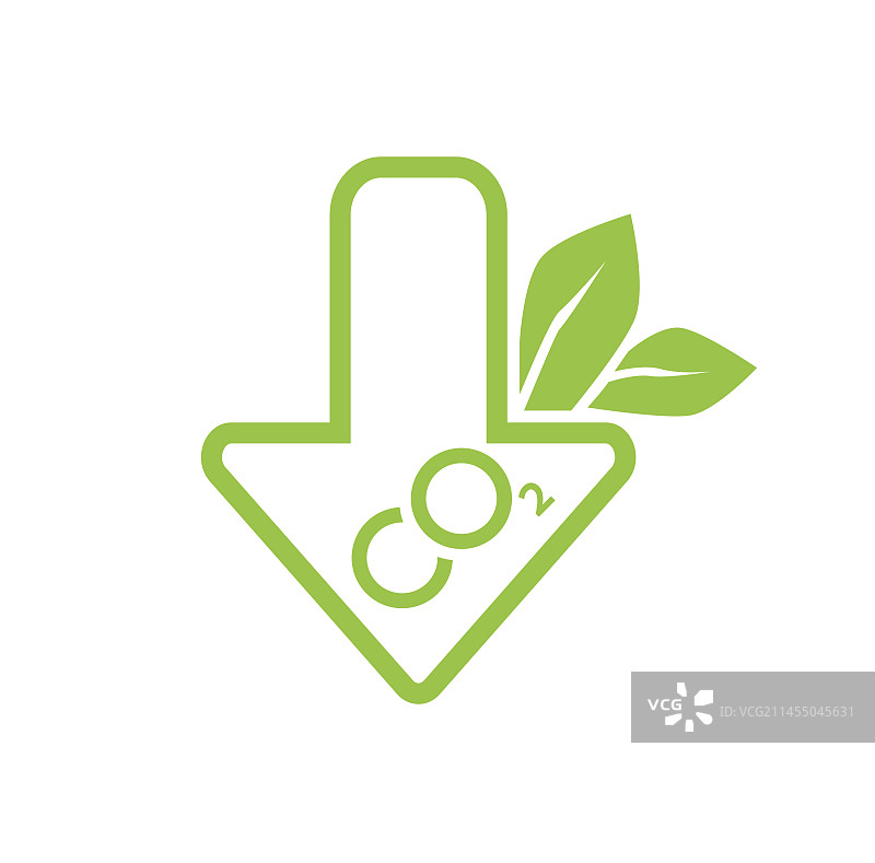 二氧化碳中和图标碳气体减排图片素材