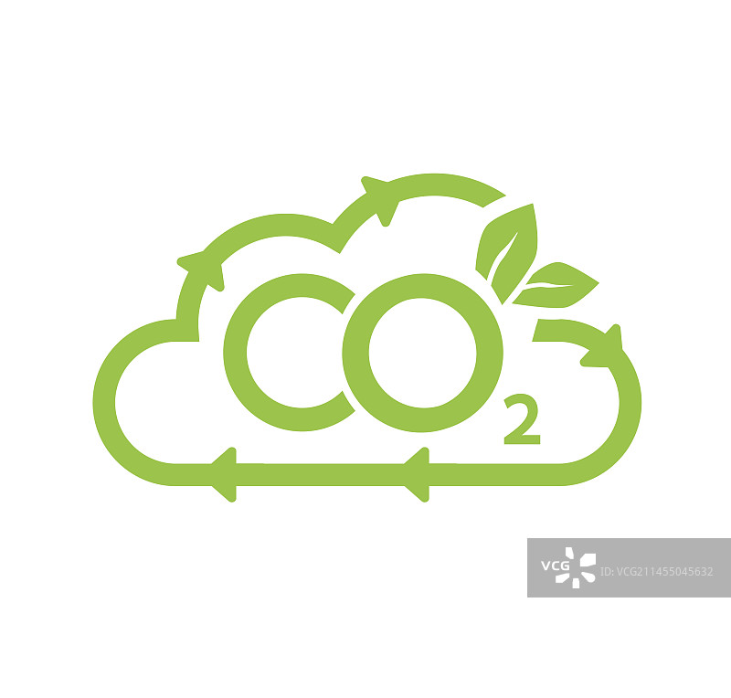 二氧化碳中和图标碳气体减排图片素材