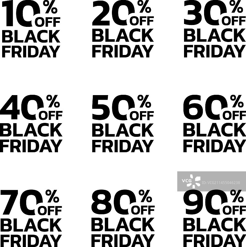 黑色星期五促销价格标签或徽章套装图片素材