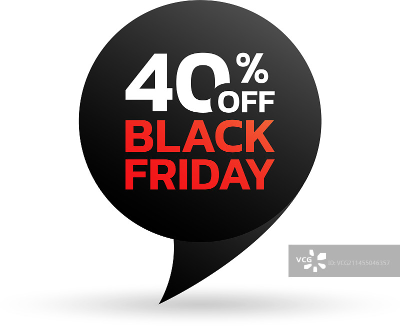 黑色星期五促销标签或贴纸，降价40%图片素材