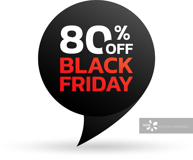 黑色星期五促销标签或贴纸80%折扣图片素材