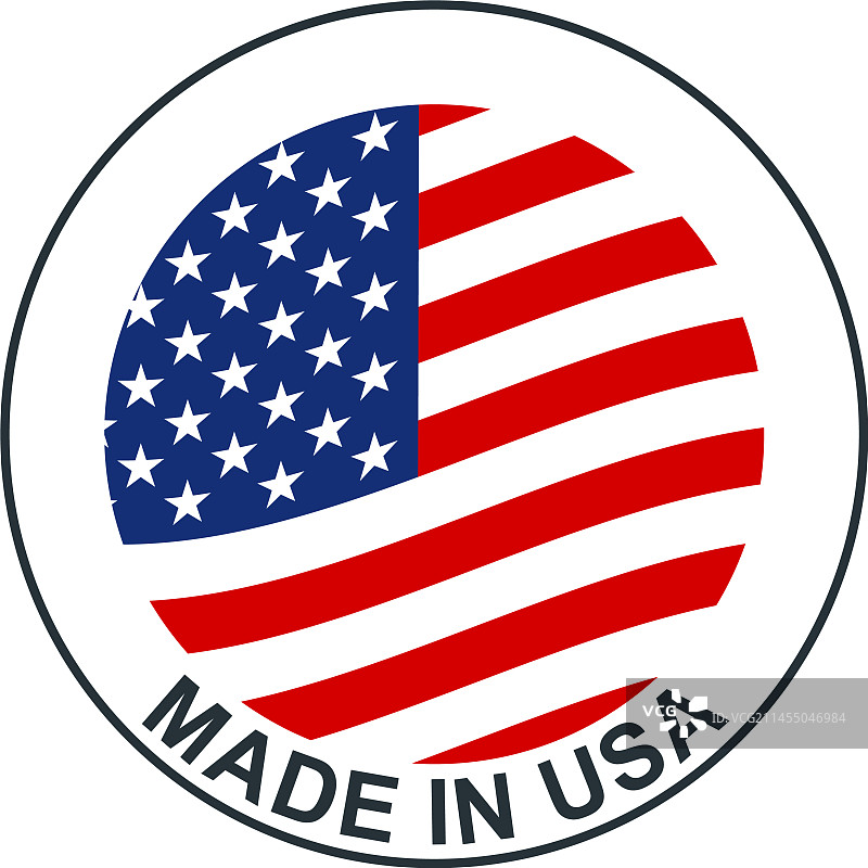 美国制造圆形徽章印章或标签图片素材