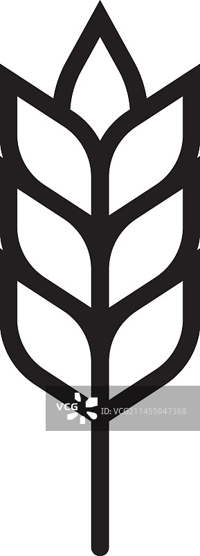 小麦或大麦轮廓图标图片素材