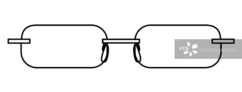纤细的矩形框眼镜时尚配饰图片素材