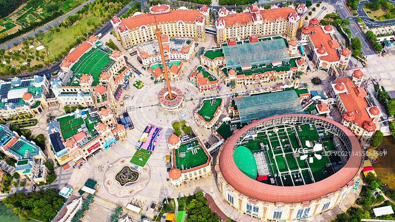 航拍江苏常州中华恐龙园，东方侏罗纪图片素材