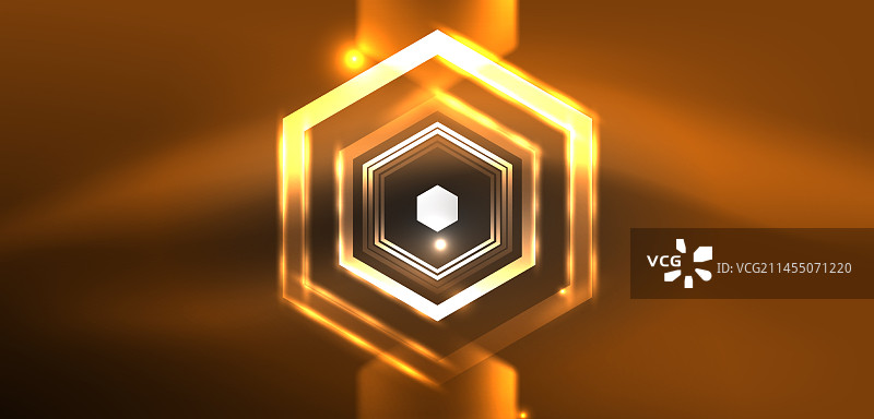 抽象的背景技术，霓虹六边形高科技图片素材