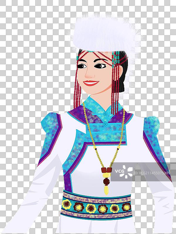 中国少数民族蒙古族女孩元素图片素材