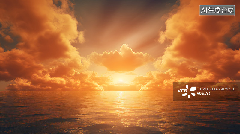 【AI数字艺术】数码阳光天空光线风景抽象图形海报网页PPT背景图片素材