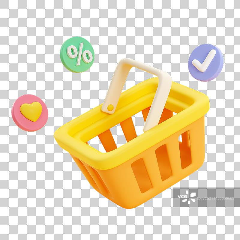 3D渲染卡通购物元素图片素材