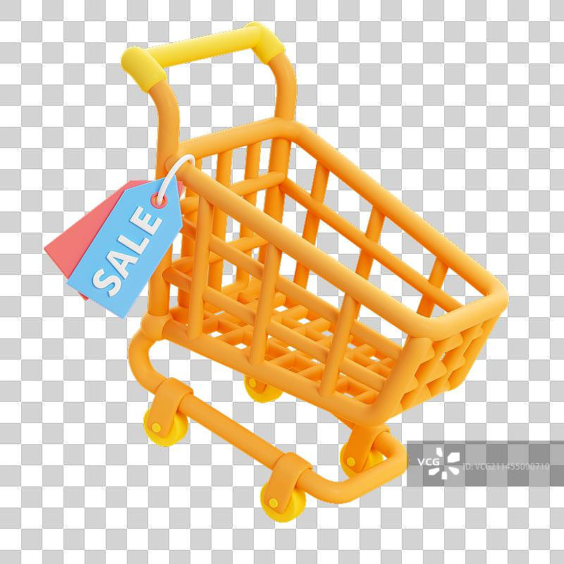 3D渲染卡通促销购物元素图片素材