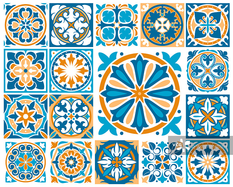 摩洛哥瓷砖图案图片素材