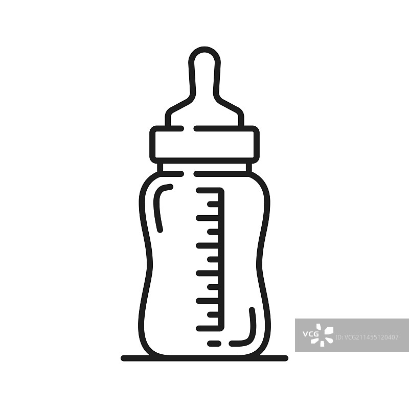 带奶嘴和刻度的牛奶瓶图片素材