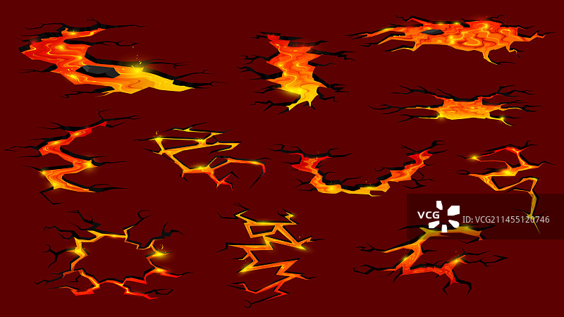 火山熔岩或岩浆地裂图片素材