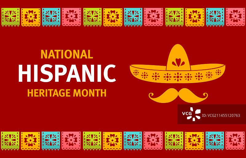 带有墨西哥帽的西班牙裔传统banner图片素材