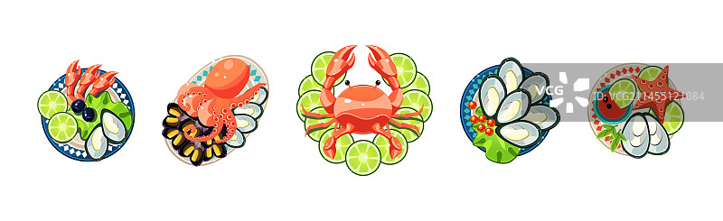 海鲜菜肴美食设计摆盘图片素材