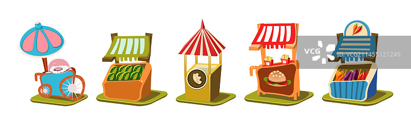 户外市场摊位和当地集市商店图片素材