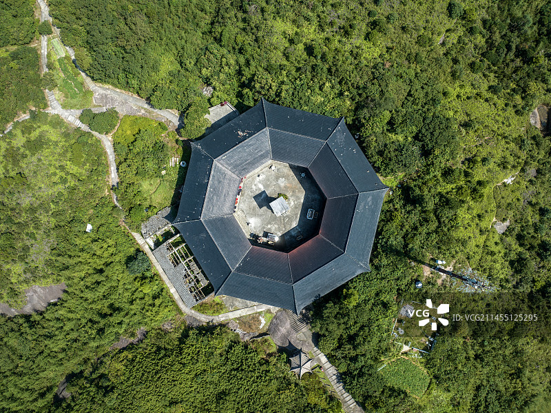 台州方山八卦道观建筑图片素材