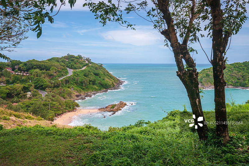 航拍泰国普吉岛拉威奈汉海滩夏季海滨风光图片素材