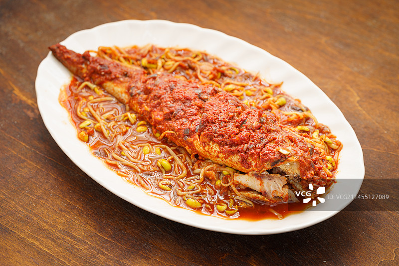 中国东北鲜族特色菜辣味明太鱼图片素材