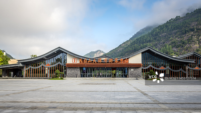 天台山大瀑布游客中心图片素材