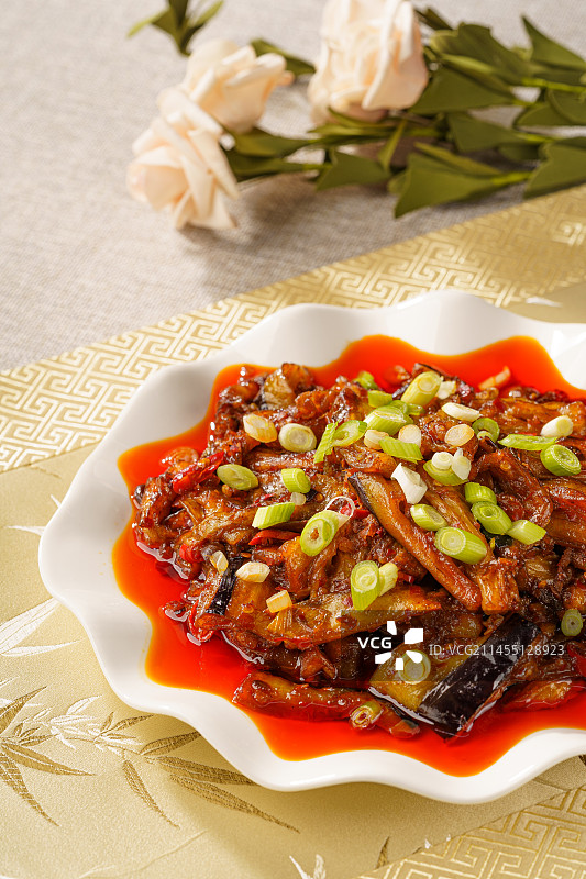 中国特色湘菜豆瓣茄子图片素材